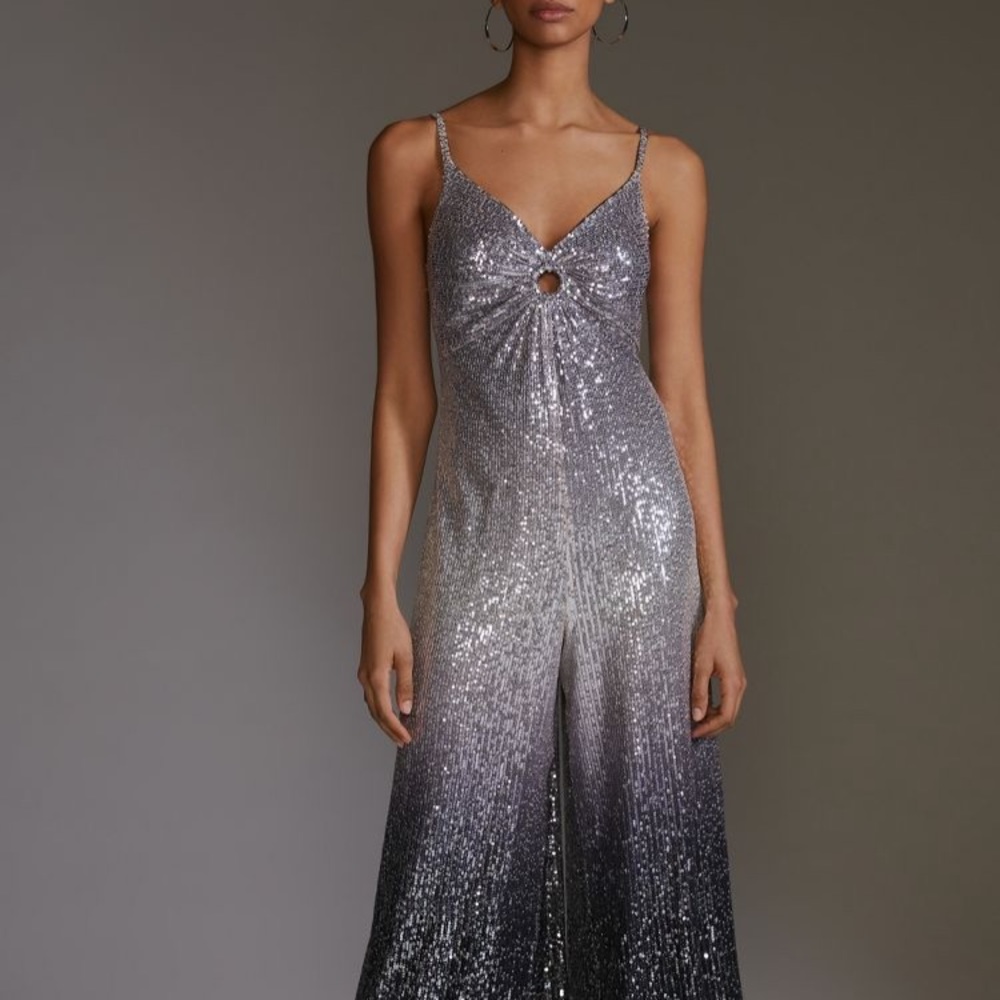 RANNA GILL NWT Ombré Sequined Jumpsuit L